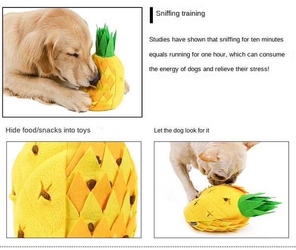 Dog Snuffle Mat Sniffing Training Pad Puzzle Voice Plush Nosework Puppy Pineapple Toy AU