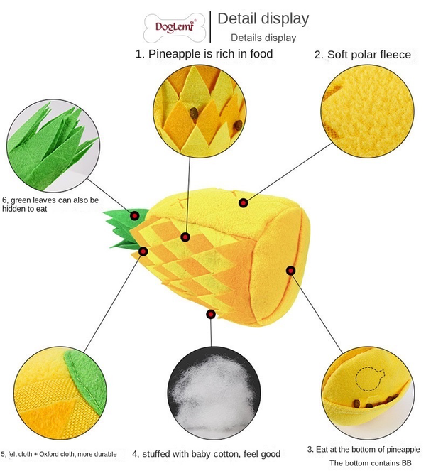 Dog Snuffle Mat Sniffing Training Pad Puzzle Voice Plush Nosework Puppy Pineapple Toy AU