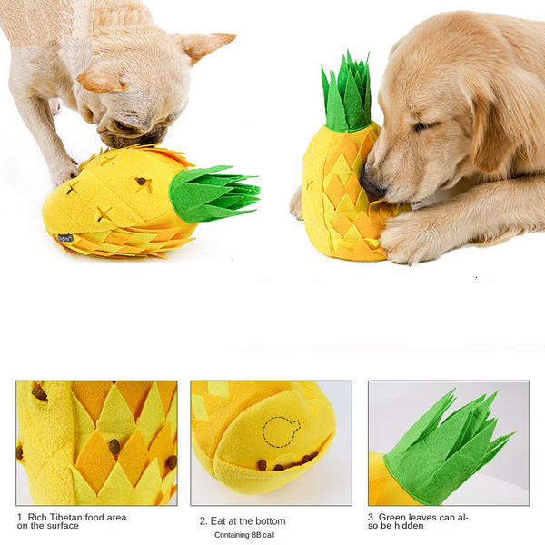 Dog Snuffle Mat Sniffing Training Pad Puzzle Voice Plush Nosework Puppy Pineapple Toy AU