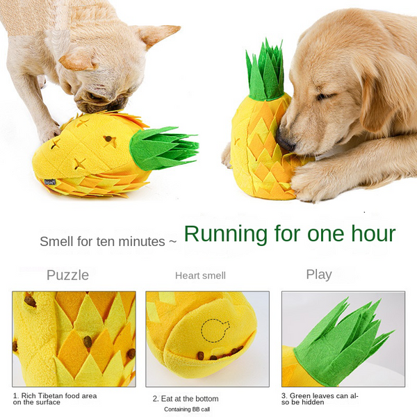 Dog Snuffle Mat Sniffing Training Pad Puzzle Voice Plush Nosework Puppy Pineapple Toy AU