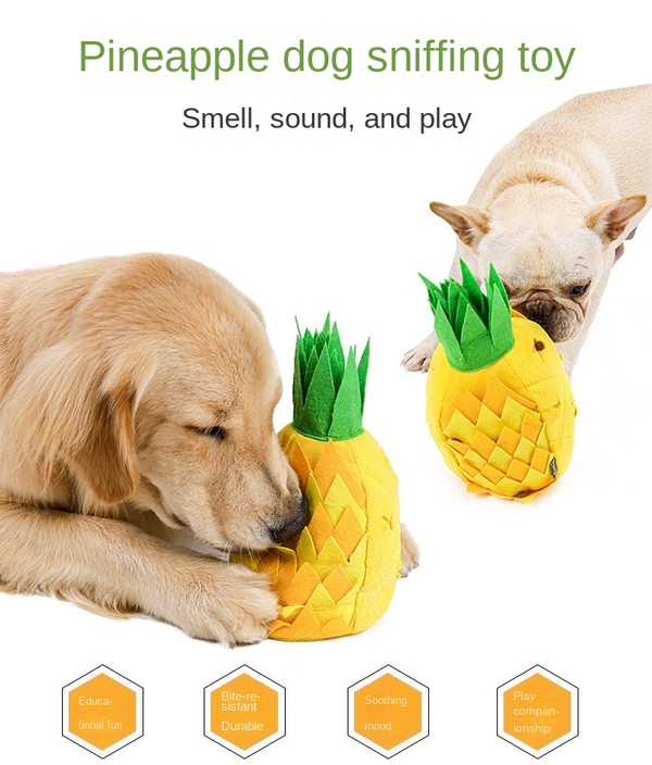 Dog Snuffle Mat Sniffing Training Pad Puzzle Voice Plush Nosework Puppy Pineapple Toy AU