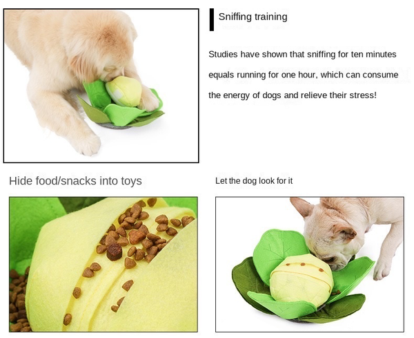 Dog Snuffle Mat Sniffing Training Pad Puzzle Voice Plush Nosework Christmas Cabbage Toy