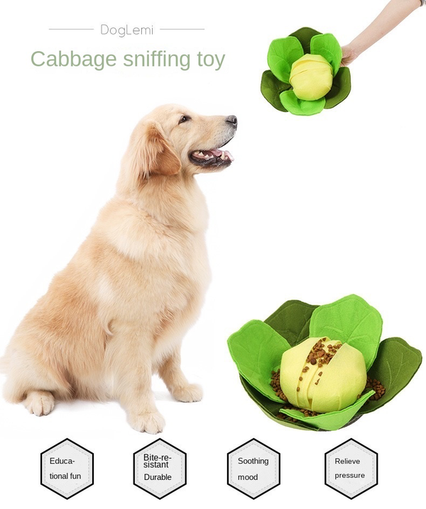 Dog Snuffle Mat Sniffing Training Pad Puzzle Voice Plush Nosework Christmas Cabbage Toy