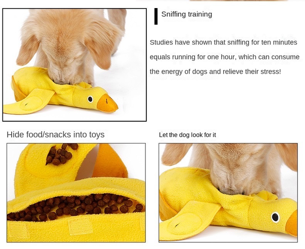 Dog Snuffle Mat Sniffing Training Pad Puzzle Voice Plush Nosework Christmas Duck Toy