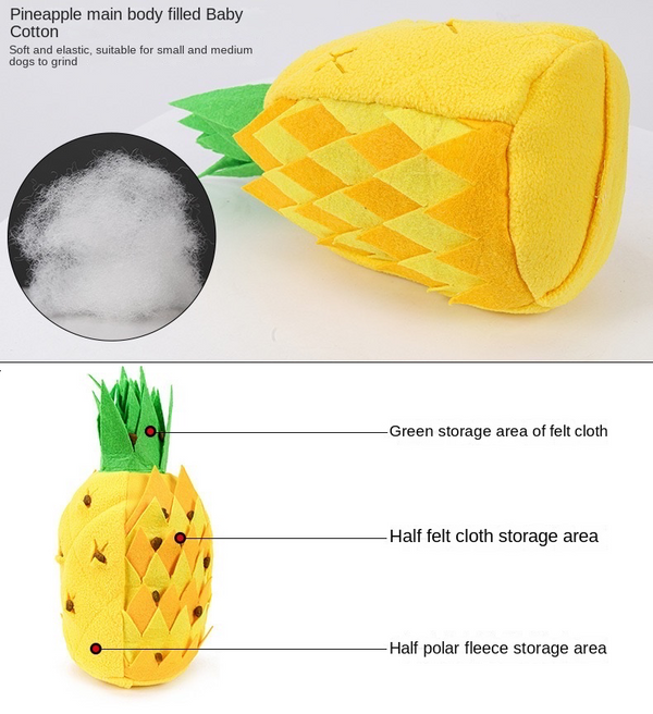 Dog Snuffle Mat Sniffing Training Pad Puzzle Voice Plush Nosework Puppy Pineapple Toy AU