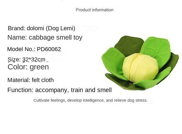 Dog Snuffle Mat Sniffing Training Pad Puzzle Voice Plush Nosework Christmas Cabbage Toy