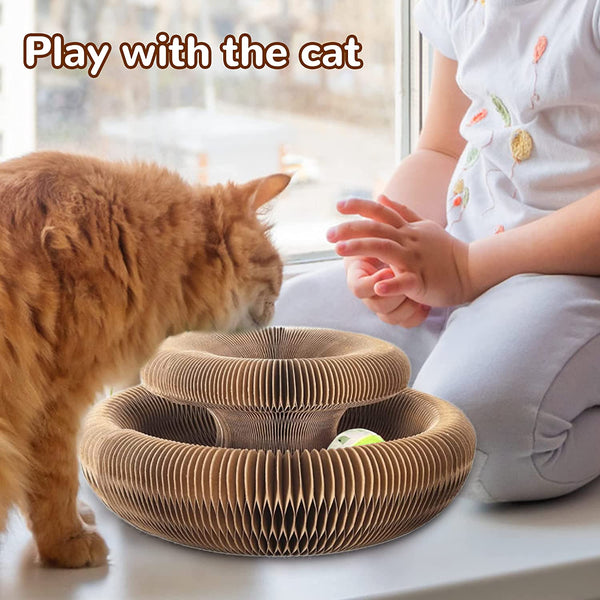 Magic Organ Cat Scratching Board Cardboard Interactive Scratcher Toy Foldable AU