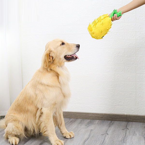 Dog Snuffle Mat Sniffing Training Pad Puzzle Voice Plush Nosework Puppy Pineapple Toy AU