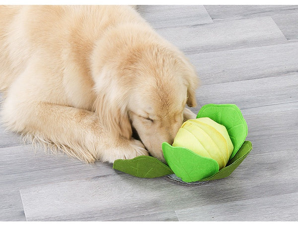 Dog Snuffle Mat Sniffing Training Pad Puzzle Voice Plush Nosework Christmas Cabbage Toy