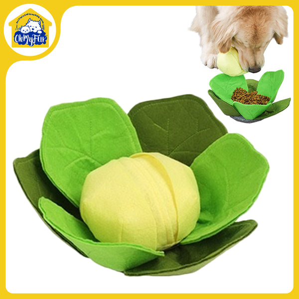 Dog Snuffle Mat Sniffing Training Pad Puzzle Voice Plush Nosework Christmas Cabbage Toy