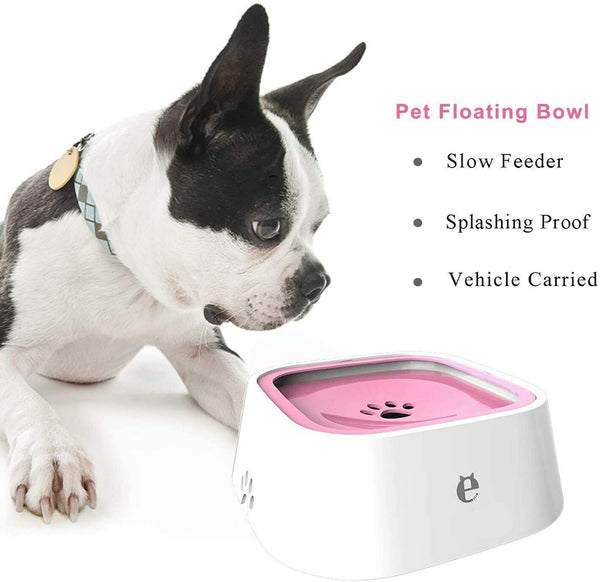 1.5L Pet Dog Cat Water Bowl No Spill Slow Water Feeder Bowl Dust Free Non-Skid