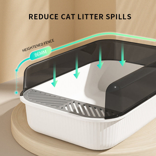 Large Open Cat Litter Tray Raised Box Pet Toilet Anti-splash Heightened Supplies